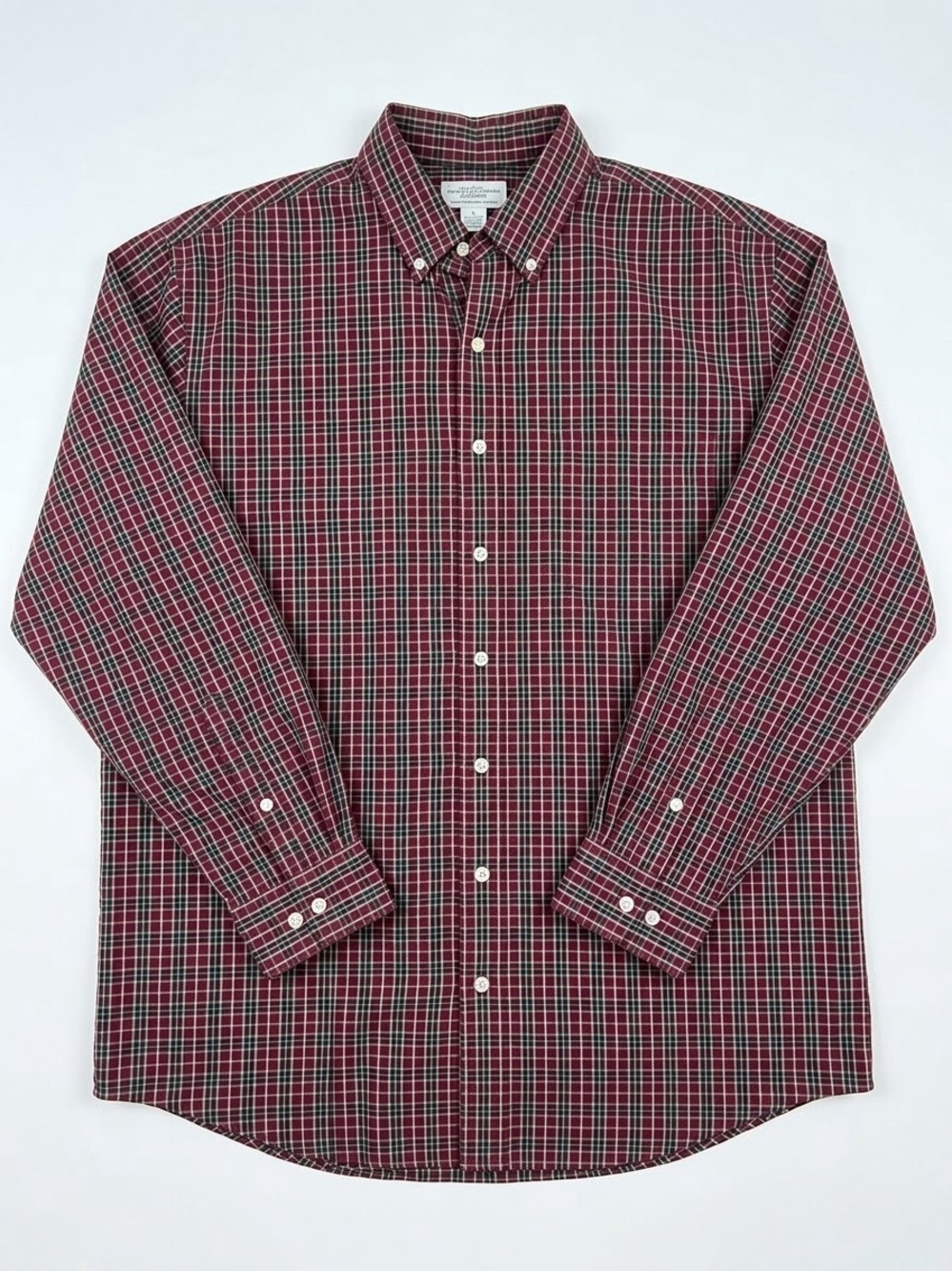 Button-Down Plaid Shirt in Burgundy - Classic Men's Casual Shirt